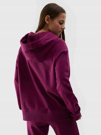 Bluza dresowa damska z kapturem fioletowa 4F WSS24 TSWSF0955