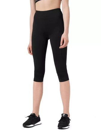 Legginsy 3/4 Damskie Sportowe 4F SS23TFTIF076 czarne