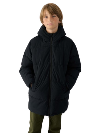 Płaszcz chłopięcy puchowy pikowany 4F 4FJWAW24TDJAM464 czarny