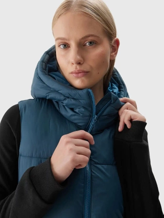 Bezrękawnik kamizelka damska 4FWAW24TVJAF143 morska zieleń