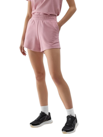 Spodenki dresowe damskie różowe 4F WSS24 TSHOF286