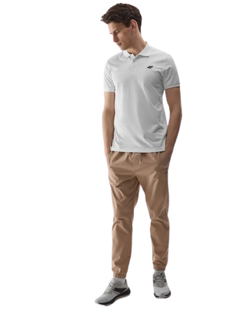 Koszulka męska polo 4F 4FWMM00TPTSM316 biała