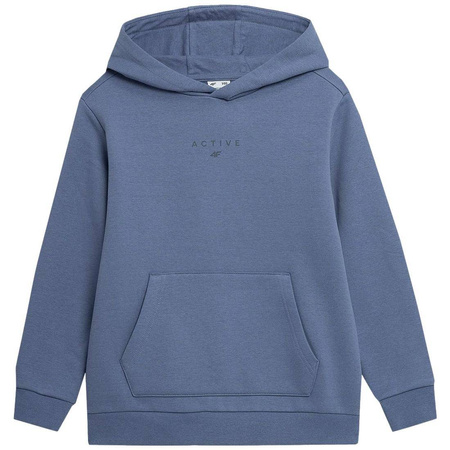 Bluza dresowa z kapturem dziewczęca 4F HJZ22-JBLD003 denim