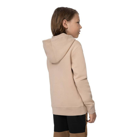 Bluza dresowa z kapturem chłopięca 4F beż 4FJSS23-TSWSM240