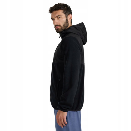 Polar męski 4F bluza na zamek z kapturem 4FWAW25TFLEM417 czarny
