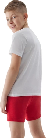 Spodenki chłopięce dresowe 4F 4FJWSS24TSHOM272 czerwone