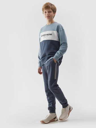 Bluza chłopięca bez kaptura niebieska 4F JWSS24 TSWSM0923