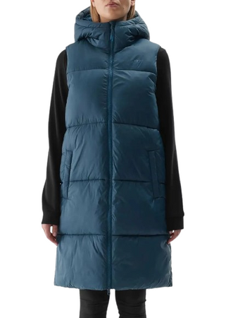 Bezrękawnik kamizelka damska 4FWAW24TVJAF143 morska zieleń