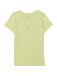 Koszulka dziewczęca t-shirt limonka 4F JWSS24 TTSHF1111