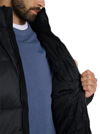 Męska kurtka puchowa zimowa 4F 4FWAW25TDJAM601 czarna