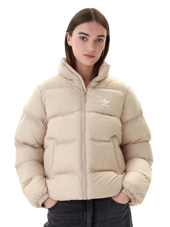 Kurtka damska zimowa adidas JX2947 SHORT PUFFER beżowa