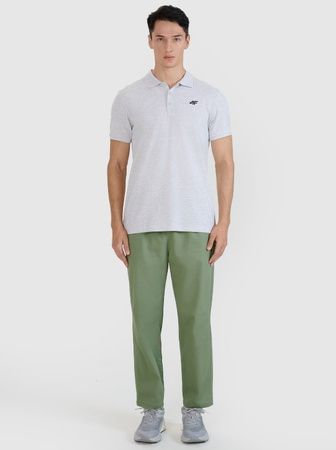 Koszulka męska polo 4FWMM00TPTSM366 jasny szary