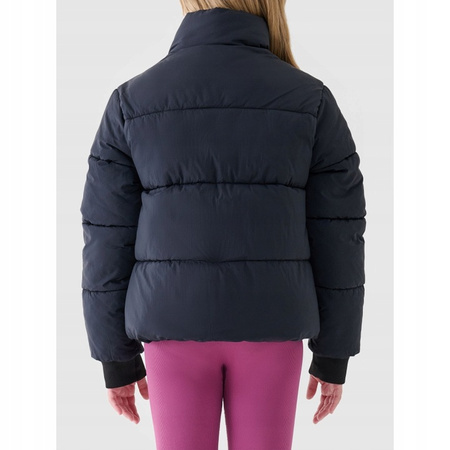 Kurtka zimowa puchowa dziewczęca  4FJWAW25TDJAF613 czarna