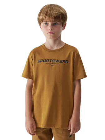 Koszulka T-shirt dziecięcy 4FJAW23TTSHM0797 złota