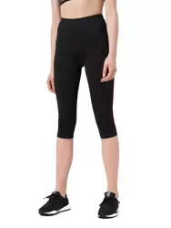 Legginsy 3/4 Damskie Sportowe 4F SS23TFTIF076 czarne