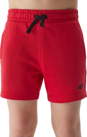 Spodenki chłopięce dresowe 4F 4FJWSS24TSHOM272 czerwone