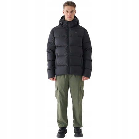 Męska kurtka puchowa pikowana 4F 4FWAW24TDJAM513 czarna