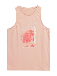 Koszulka bez rękawów Męska 4F łososiowy 4FSS23-TTSHM354