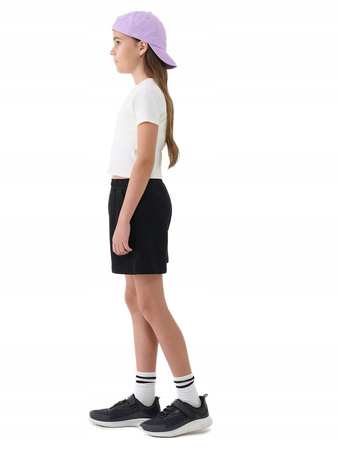 Spodenki dziewczęce dresowe 4FJWSS25TSHOF470 czarne