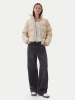 Kurtka damska zimowa adidas JX2947 SHORT PUFFER beżowa