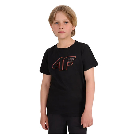 Koszulka chłopca 4F czarna 4FJWAW25TTSHM2417