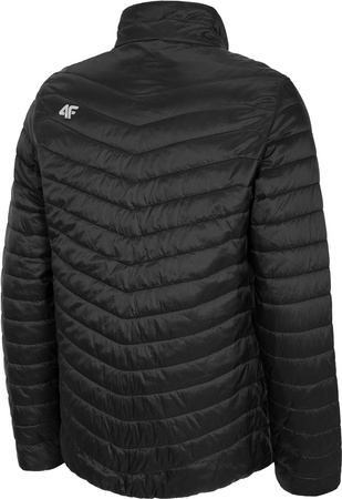 Kurtka Męska Zimowa Pikowana z kapturem i kieszeniami 4F H4Z19-KUMP002A CZARNA
