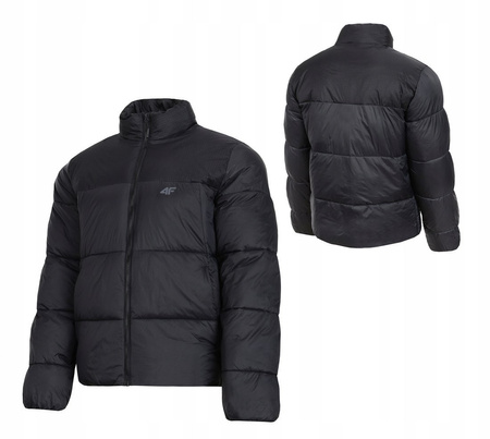 Męska kurtka puchowa zimowa 4F 4FWAW25TDJAM601 czarna