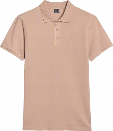Koszulka męska polo 4FWSS25TPTSM407 beżowa