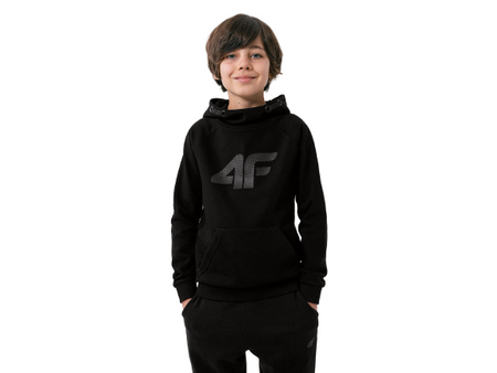 Bluza chłopięca z kapturem 4F HJZ22 JBLM002 czarna
