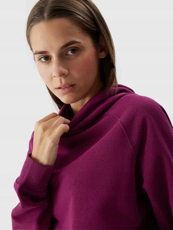 Bluza dresowa damska z kapturem fioletowa 4F WSS24 TSWSF0955