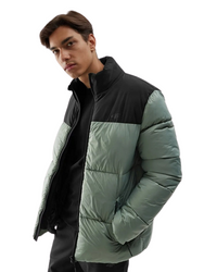 Kurtka Zimowa puchowa Męska 4F WAW23TDJAM348 oliwkowa
