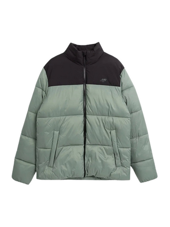 Kurtka Zimowa puchowa Męska 4F WAW23TDJAM348 oliwkowa