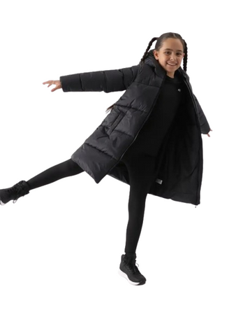 Dziewczęcy płaszcz puchowy 4F 4FJWAW24TDJAF455 czarny