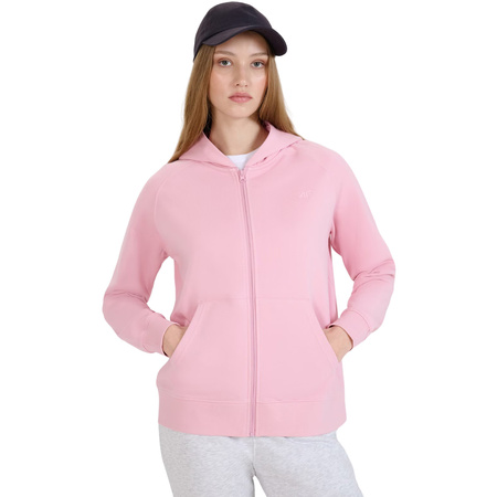 Bluza rozpinana z kapturem damska 4FWMM00TSWSF1763 jasny róż