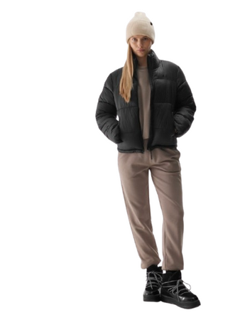 Damska kurtka puchowa pikowana 4F 4FWAW24TDJAF469 czarny