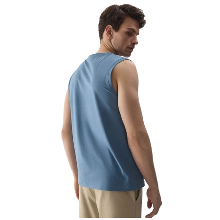 Koszulka męska tank top bez rękawów denim 4F WSS24 TSLEM075