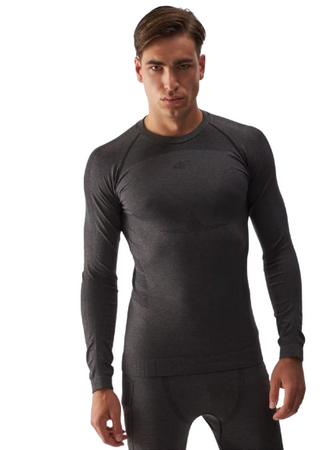 Bielizna termoaktywna bezszwowa męska 4F 4FWAW24USEAM174 czarny melanż