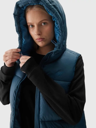 Bezrękawnik kamizelka damska 4FWAW24TVJAF143 morska zieleń