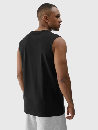 Koszulka męska beż rękawów tank top 4FWMM00TSLEM125 czarny
