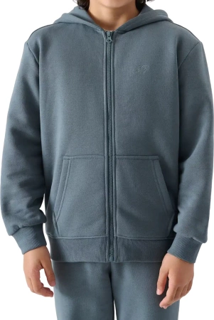 Bluza rozpinana chłopięca 4FJWSS25TSWSM1851 morska zieleń