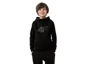 Bluza chłopięca z kapturem 4F HJZ22 JBLM002 czarna