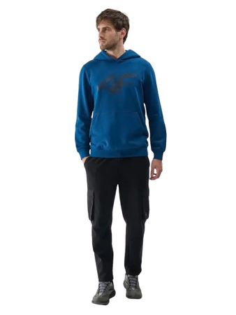 Męska bluza dresowa z kapturem 4FWMM00TSWSM1766 morski