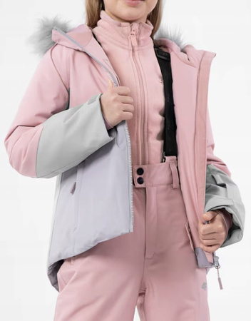 Dziewczęca kurtka narciarska 4F HJZ22-JKUDN003 szary