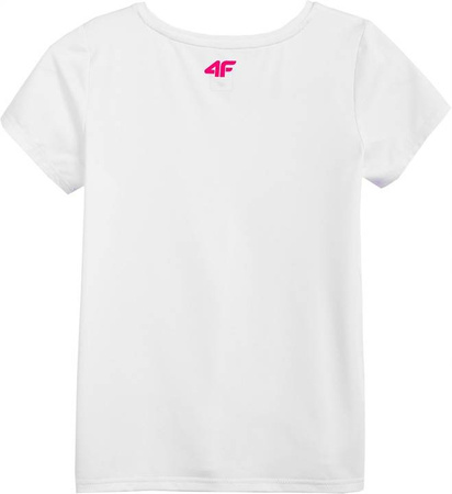 Koszulka Dziewczęca T-shirt 4F HJL21-JTSD015 BIAŁY