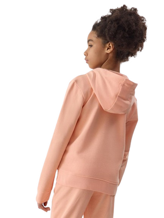 Bluza dresowa 4F rozpinana z kapturem koralowa JWSS24 TSWSF0919