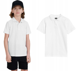 Koszulka dziecięca polo 4FJWMM00TPTSU513 biała