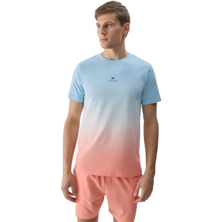 Koszulka męska tshirt 4FWSS24TTSHM1290 jasny niebieski