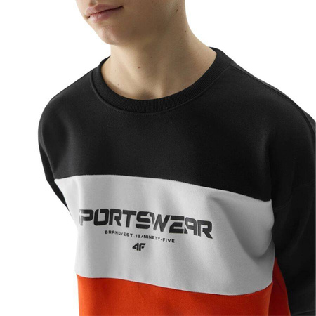 Bluza chłopięca bez kaptura czerwona 4F JWSS24 TSWSM0923