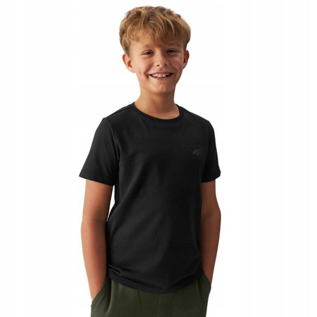 Koszulka chłopięca t-shirt czarny 4F JWSS24 TTSHM1116
