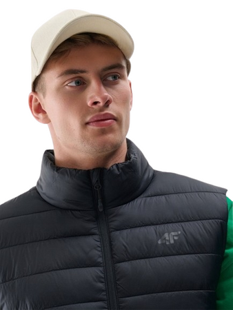 Męski bezrękawnik puchowy pikowany 4F 4FWAW24TVJAM145 czarny